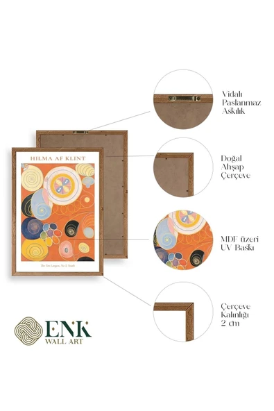 Ünlü Tablolar Üçlü Ahşap Çerçeveli Tablo 50 x 70 - Resim 4