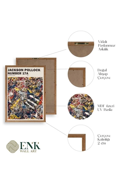 Jackson Polloc Ahşap Çerçeveli Tablo 30 x 42 - Resim 4