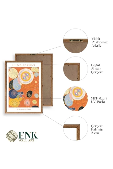 Hilma Af Klint Ahşap Çerçeveli Tablo 17 x 23 - Resim 4