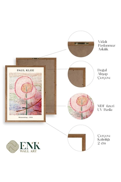 Ünlü Tablolar Üçlü Ahşap Çerçeveli Tablo 23 x 30 - Resim 4