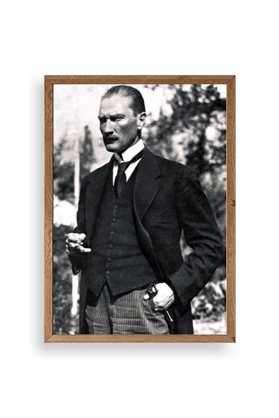Atatürk Ahşap Çerçeveli Tablo 30 x 42 ürün görseli 1