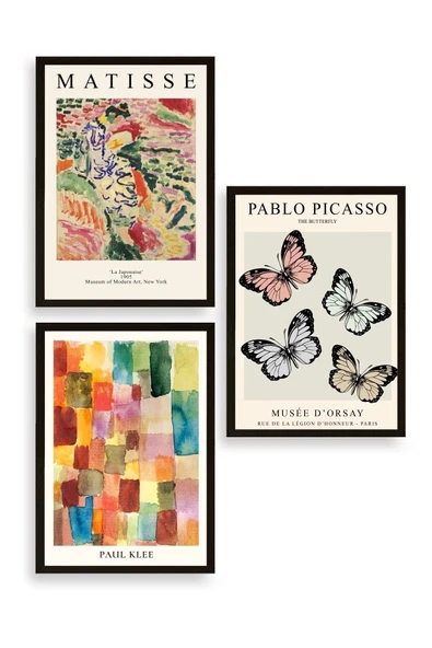 Matisse Üçlü Ahşap Çerçeveli Tablo 30 x 40 ürün görseli 1