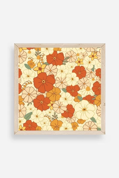 Çiçek Ahşap Çerçeveli Tablo 23 x 23 ürün görseli 1