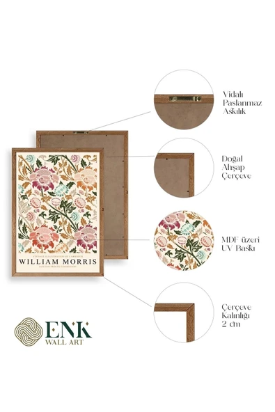 William Morris Ahşap Çerçeveli Tablo 17 x 23 - Resim 4