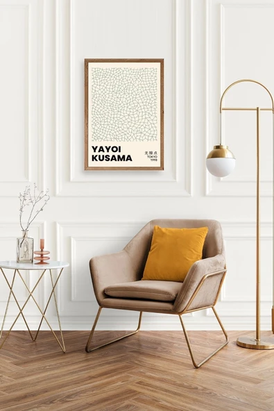 Yayoi Kusama Ahşap Çerçeveli Tablo 30 x 42 - Resim 2