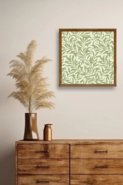 Yapraklar Ahşap Çerçeveli Tablo 42 x 42 - Resim 2