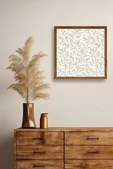 Yaprak Ahşap Çerçeveli Tablo 50 x 50 - Resim 2