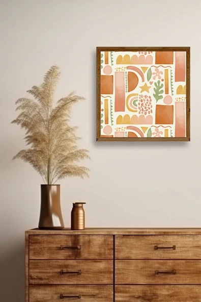 Soyut Ahşap Çerçeveli Tablo 50 x 50 - Resim 2