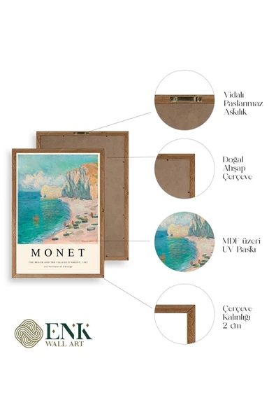 Monet Ahşap Çerçeveli Tablo 30 x 42 - Resim 4