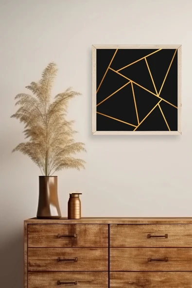 Üçgen Ahşap Çerçeveli Tablo 42 x 42 - Resim 2