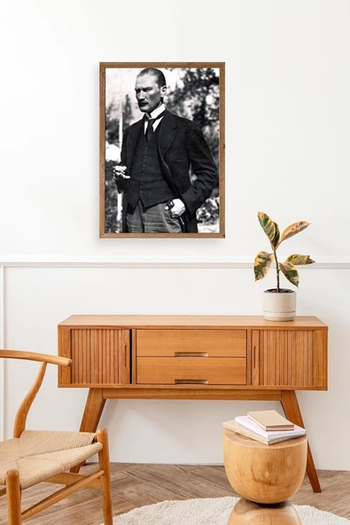 Atatürk Ahşap Çerçeveli Tablo 30 x 42 - Resim 3