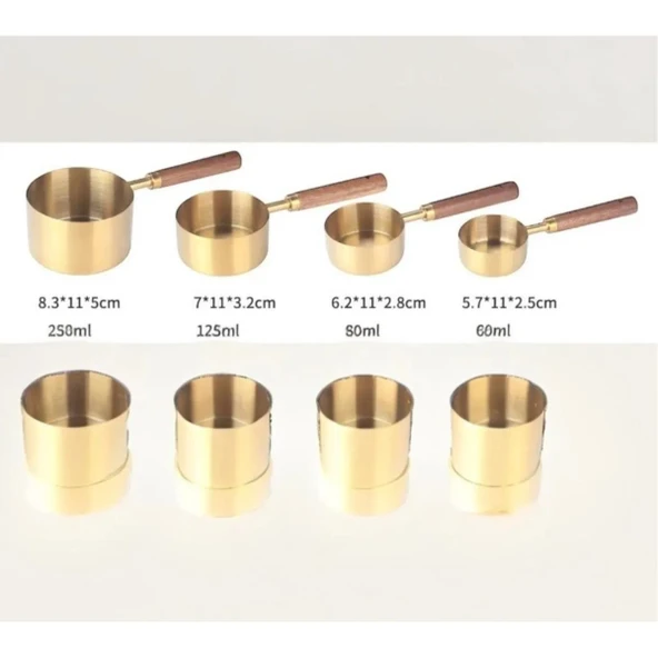 Ahşap Saplı Ölçü Kaşığı - 4'lü - Resim 2