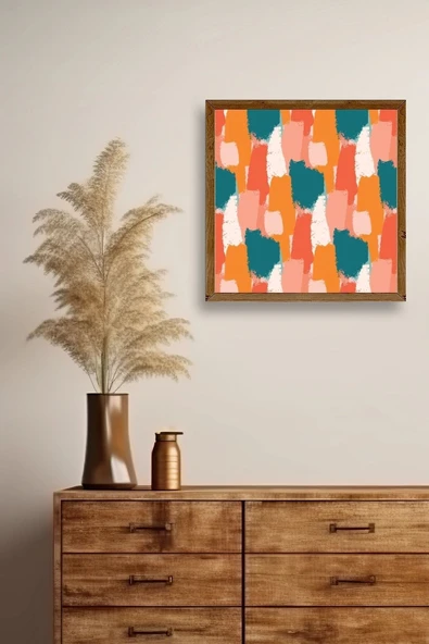 Soyut Ahşap Çerçeveli Tablo 42 x 42 - Resim 2