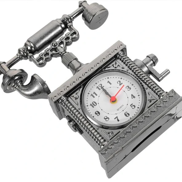 Vintage Telefon Tasarımlı Masa Saati - Resim 2