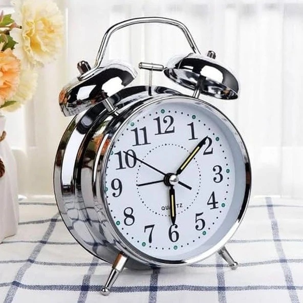 Masa Saati - Gümüş Renk - Resim 3