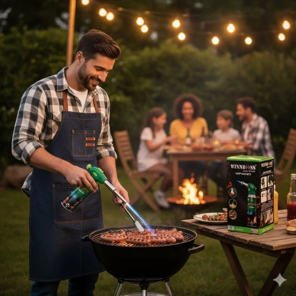 BUFFER® Outdoor Kamp, Piknik ve Tamir İşleri İçin Kamp Gazı Seti - Taşınabilir Pürmüz Alev Tabancası ve Yüksek Performanslı Gaz Kartuşu - Resim 2