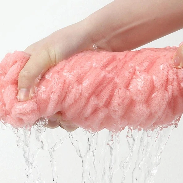 Mikrofiber Örgü Saç Kurutma Bone Havlu - Resim 4