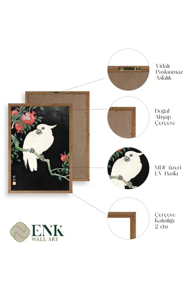 Ohara Koson Ahşap Çerçeveli Tablo 50 x 70 - Resim 4