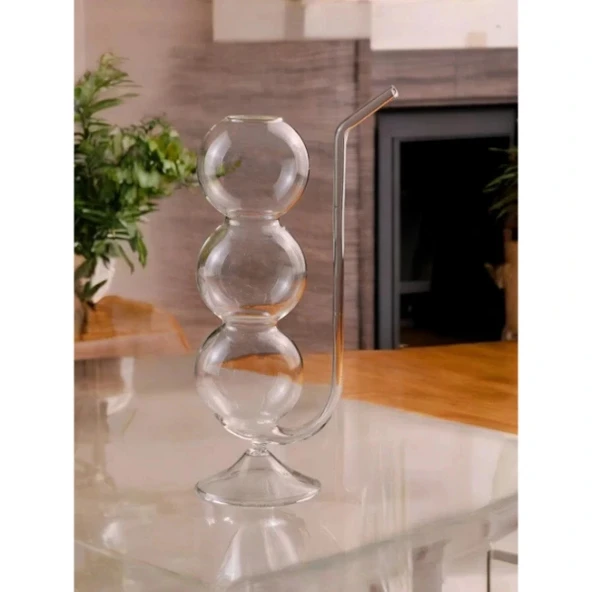 Pipetli Boğumlu Cam Bardak - Resim 4