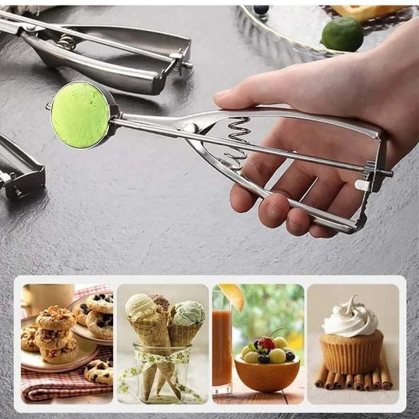 Dondurma Kaşığı - Çelik - Resim 3