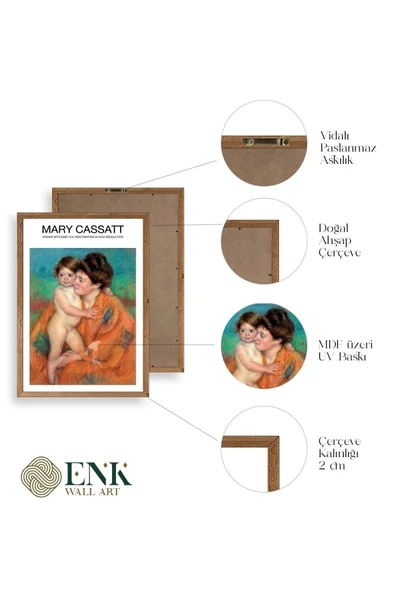 Mary Cassatt Ahşap Çerçeveli Tablo 17 x 23 - Resim 4