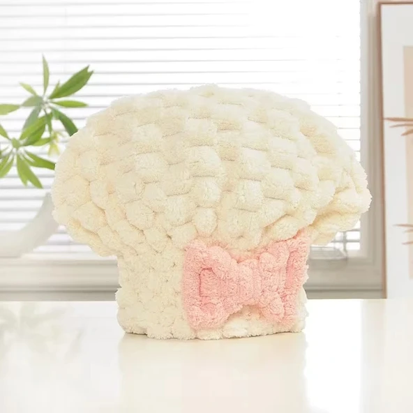 Mikrofiber Örgü Saç Kurutma Bone Havlu - Resim 2