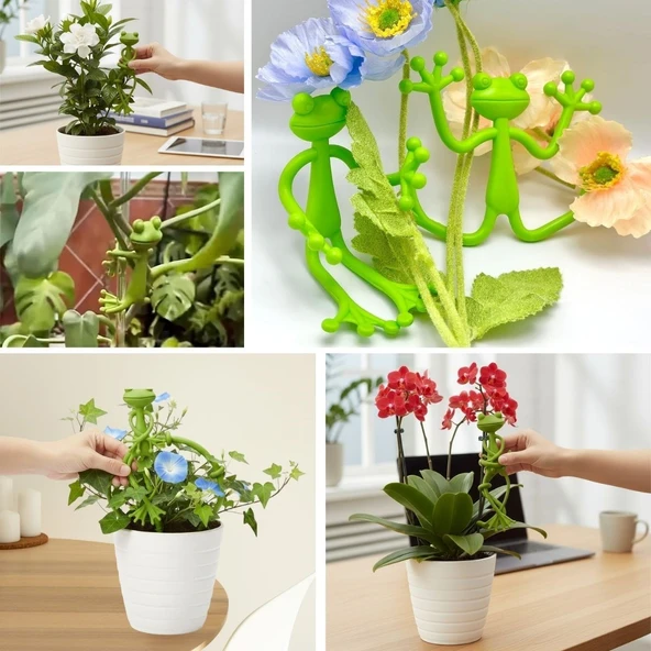 BUFFER® Kurbağa Şeklinde Bitki Sabitleyici - Bahçe ve İç Mekan Bitkileri İçin Dal ve Gövde Destek Aparatı, Çok Amaçlı Bitki Tutucu Klips - Resim 4
