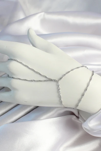 Pirinç Gümüş Renk Esnek Burgu Zincirli Şahmeran - TJ-SN645 ürün görseli 1