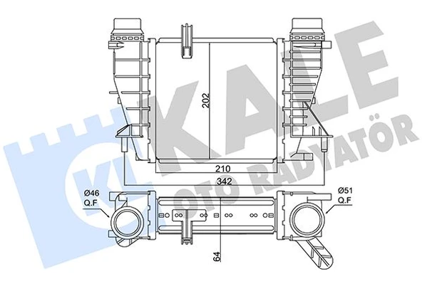 Renault Turbo Radyatoru R. Modus Clio III 1.5 Dci 10> - Kale 350880 ürün görseli 1