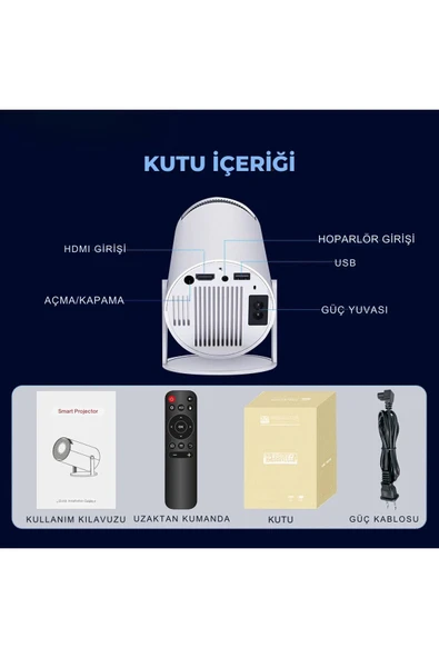 Taşınabilir Android Projeksiyon En Güncel Versiyon Wifi Destekli Akıllı Sinema Projektör Ultra Hd - Resim 8
