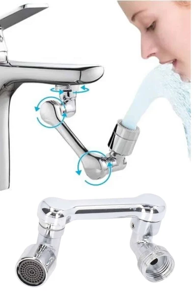 Dönebilen Musluk Başlığı Akrobat Mutfak Banyo Musluk Ucu Başlığı Oynar Başlıklı - Resim 3