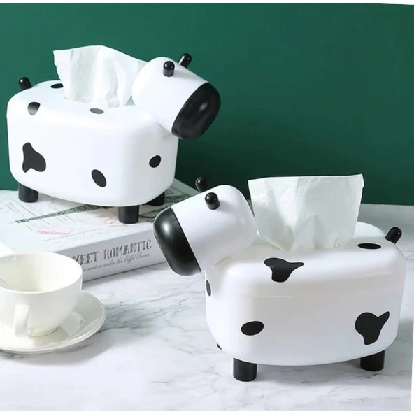 Sevimli İnek Tasarımlı Mıknatıslı Tuzluk ve Peçetelik ürün görseli 1