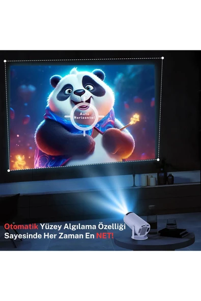 Taşınabilir Android Projeksiyon En Güncel Versiyon Wifi Destekli Akıllı Sinema Projektör Ultra Hd - Resim 6