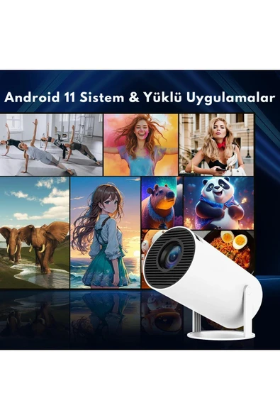 Taşınabilir Android Projeksiyon En Güncel Versiyon Wifi Destekli Akıllı Sinema Projektör Ultra Hd - Resim 7