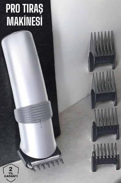 4 Taraklı Profesyonel Şarjlı Saç ve Sakal Kesme Tıraş Makinesi Seti - Resim 4