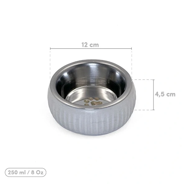 Mikopet Organik Seramik Mama Kabı Gri - Resim 2