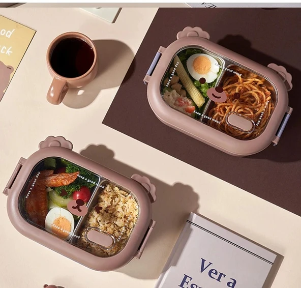 Bölmeli Paslanmaz Çelik Yemek Kutusu ürün görseli 1