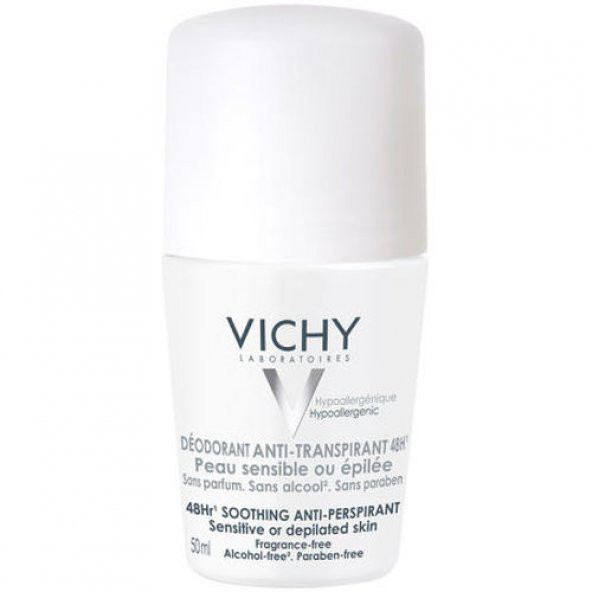 Vichy Deodorant Hassas ve Epilasyon Yapılmış Ciltler için 48 Saat Etkili Roll-On 50 ml