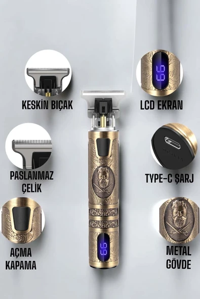 Çizik Tıraş Makinesi Şarjlı Paslanmaz Çelik Bıçaklı Uzun Ömürlü - Resim 2