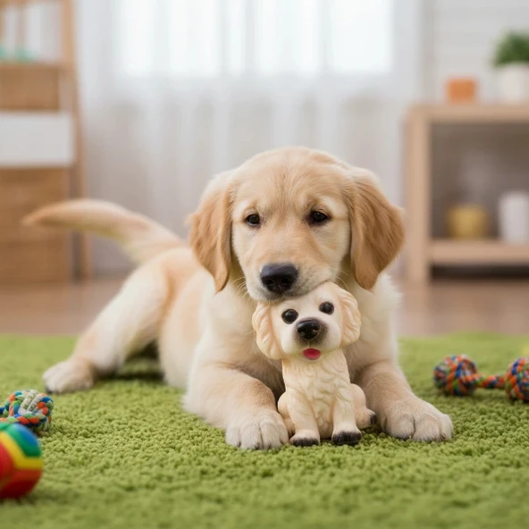 Evcil Hayvan Sesli Köpek Şeklinde Plastik Oyuncak - Resim 2