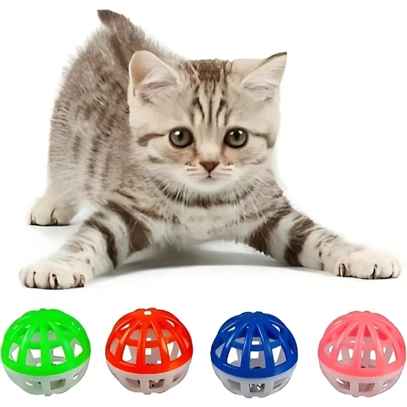 4'lü Çıngıraklı Top Kedi Oyuncağı - Resim 2