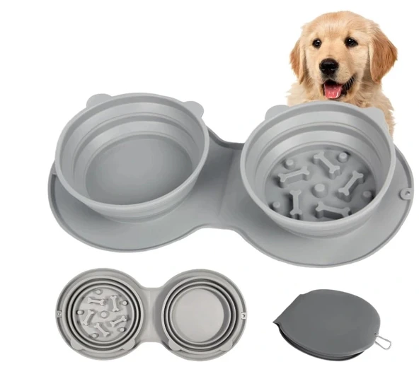 Mikopet Katlanabilir İkili Mama ve Su Kabı ürün görseli 1