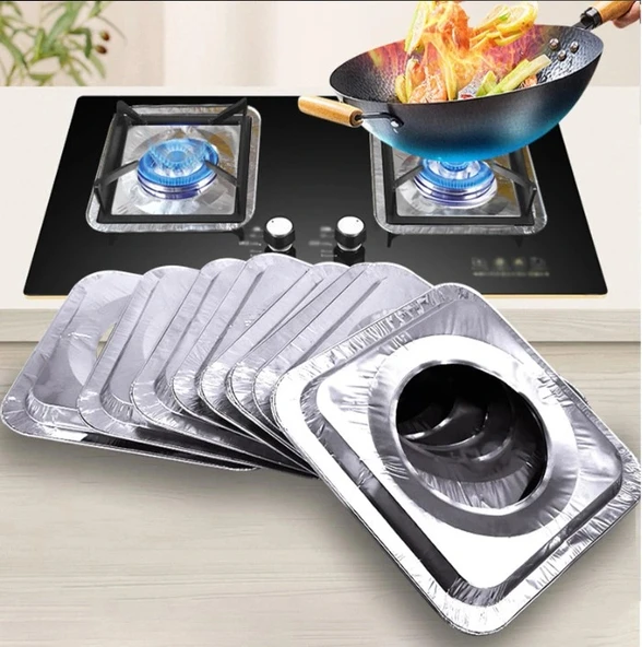 10 Adet Alüminyum Ocak Koruyucu Folyo ürün görseli 1