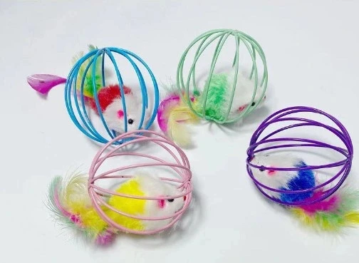 KAFESLI FARELI KEDI KÖPEK OYUN TOPU - Resim 3