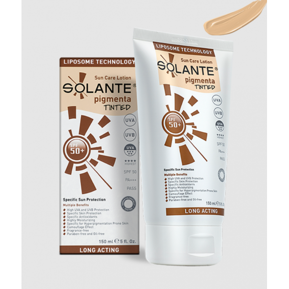 Solante Güneş Losyonu Pigmenta Tinted Lekeli Ciltler Spf 50+ 150 ml