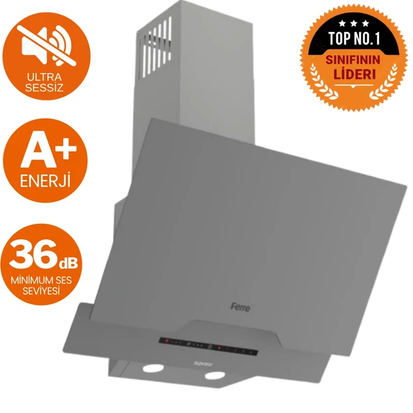 Ferre FryArt&SilentArt NORE/ Sessiz Yeni Seri Antrasit Gri Ankastre Set (D065-SA + QXE62CPR +LN388) - Resim 2