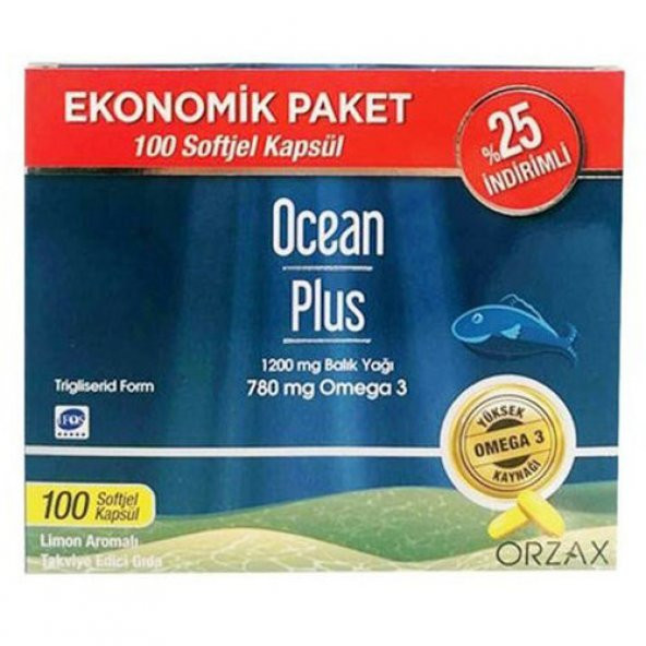 Ocean Plus 1200 mg 100 Kapsül Balık Yağı