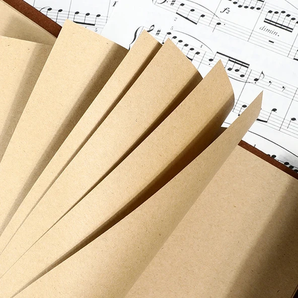 Deri Yaprak Desenli Defter Küçük Boy - Resim 3