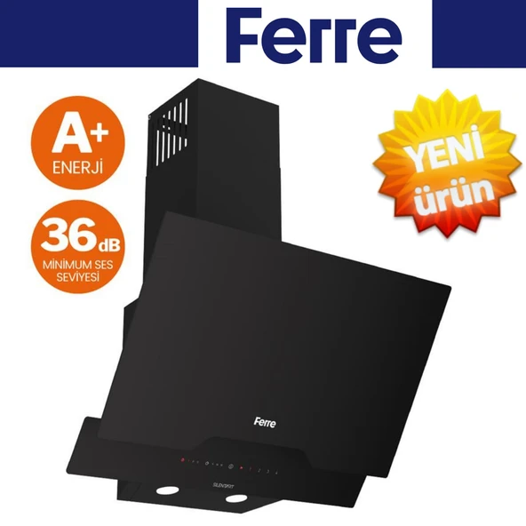 Ferre SilenArt Yeni Seri Ultra Sessiz Siyah  Ankastre Set ( QBL62CS  +  SS205 +  D063 -SA ) - Resim 2