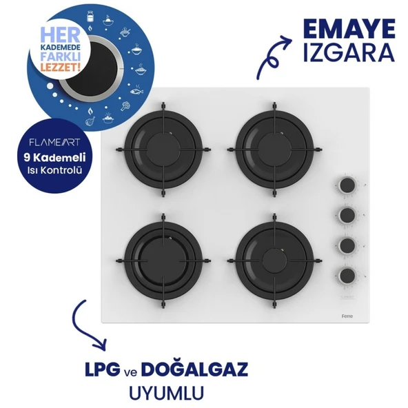 Ferre SilenArt Ritmo Ultra Sessiz Beyaz  Ankastre Set  ( D064 -SA + CS206 -FA  + QBL62CB ) - Resim 4